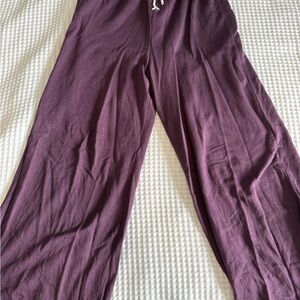 Aerie Wide Leg Drawstring Lounge Pants - Plum